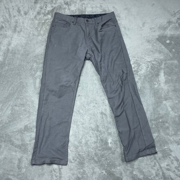 Jachs NY Gray Mens Pants 34/30 Slim Fit Stretch Cotton Blend Casual a0700 - Picture 1 of 7
